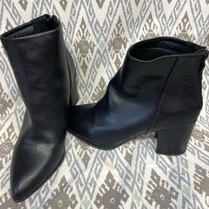 Women's Chunky/Medium Heel Black Ankle Boots, Shoes With Zipper 10